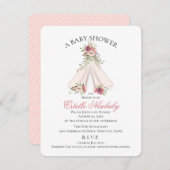フローラティーピーピンクボホベイビーシャワー招待状 招待状 (正面/裏面)