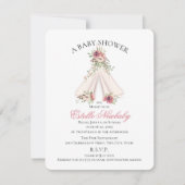 フローラティーピーピンクボホベイビーシャワー招待状 招待状 (正面)