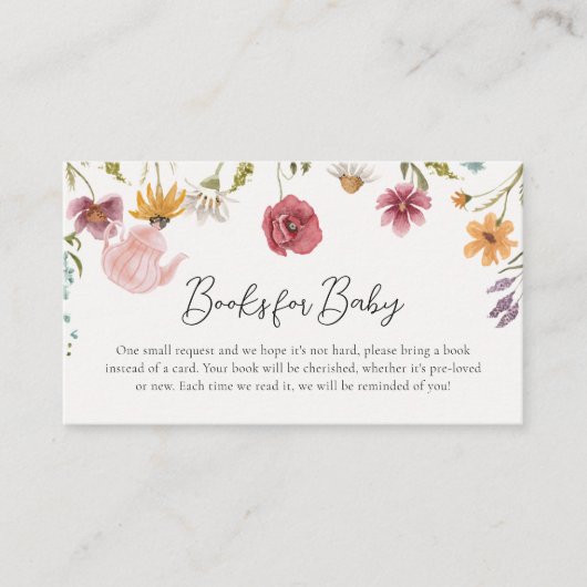 フローラティーベビーシャワーブックベビーカード エンクロージャーカード (正面)