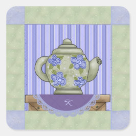 フローラティーポットキルトスクエアシール スクエアシール