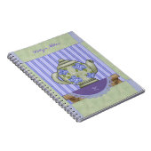 フローラティーポットキルトブロックノートブック ノートブック (右側)