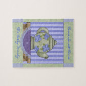 フローラティーポットキルトブロックボックスパズル ジグソーパズル (横)