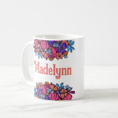 フローラティーポットスウィートパーソナライズされたティーパーティーの好意 コーヒーマグカップ (正面左)