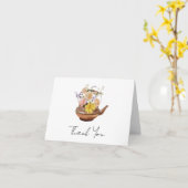 フローラティーポットブライダルシャワーティーパーティーありがとう カード (黄色い花)