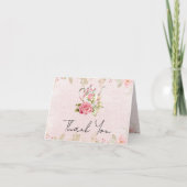 フローラティーポットブライダルシャワーティーパーティーありがとう サンキューカード (正面)