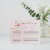 フローラティーポットブライダルシャワーティーパーティーレシピカード (スタンド正面)