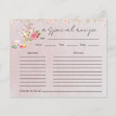 フローラティーポットブライダルシャワーティーパーティーレシピカード (正面)