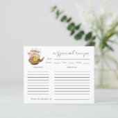 フローラティーポットブライダルシャワーティーパーティーレシピカード (スタンド正面)