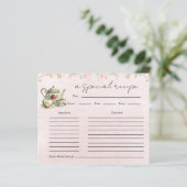 フローラティーポットブライダルシャワーティーパーティーレシピカード (スタンド正面)