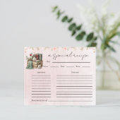 フローラティーポットブライダルシャワーティーパーティーレシピカード (スタンド正面)