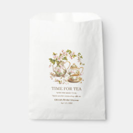 フローラティーポット時間の紅茶ブライダルシャワー フェイバーバッグ