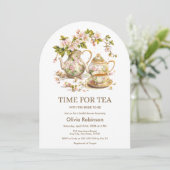 フローラティーポット時間の紅茶ブライダルシャワー 招待状 (スタンド正面)