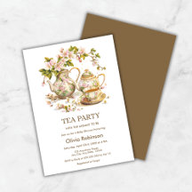 フローラティーポット茶のパーティー時間のお茶の赤ちゃんシャワー