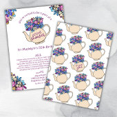 フローラティーポット50誕生日カードシャワーバイメール 招待状