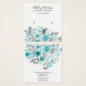 フローラティール（緑がかった色）ウオータカラースタッドイヤリング表示 (正面&裏面)