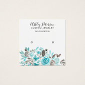 フローラティール（緑がかった色）ウオータカラースタッドイヤリング表示 (正面)