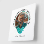 フローラティール（緑がかった色）フレームグランドキッドへおばあちゃんの写真 スクエア壁時計 (傾斜)