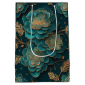 フローラティール（緑がかった色）&ブロンズ抱き枕 ミディアムペーパーバッグ (裏面)