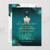 フローラティール（緑がかった色）プリンセス金ゴールド誕生日キンセアニラ ポストカード (正面/裏面)