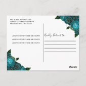 フローラティール（緑がかった色）プリンセス金ゴールド誕生日キンセアニラ ポストカード (裏面)