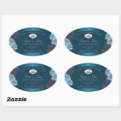 フローラティール(緑がかった色)ラベルPink Palm 葉Logo 楕円形シール (シート)