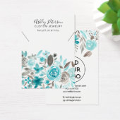 フローラティール（緑がかった色）水彩ジュエリーネックレス表示 (デスク)