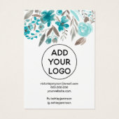 フローラティール（緑がかった色）水彩ジュエリーネックレス表示 (裏面)