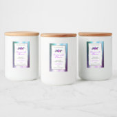 フローラティール（緑がかった色）紫のグリッター白い製品ラベル フードラベル (ボトル)