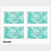 フローラティール（緑がかった色）製品ラベルバラパーム離れロゴ 長方形シール (シート)