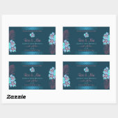 フローラティール(緑がかった色)製品ラベルTropic Pink Palm 葉 長方形シール (シート)