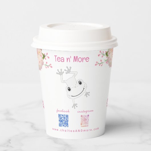 フローラティー引用文カスタム紙コーヒーティー 紙コップ (左)