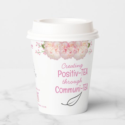 フローラティー引用文カスタム紙コーヒーティー 紙コップ (裏面)