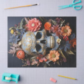 フローラテクスチャスカル(青の切り離し) 薄葉紙 (クラフト)