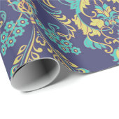 フローラテクスチャダマスクシームレスヴィンテージパターン。 ラッピングペーパー (ロールコーナー)