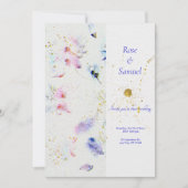 フローラテクスチャ紙グリッター結婚式招待状 招待状 (正面)