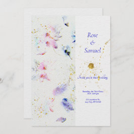 フローラテクスチャ紙グリッター結婚式招待状 招待状