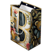 フローラテディベアーレターB ミディアムペーパーバッグ (裏面アングル)