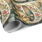 フローラテディベアーレターD ラッピングペーパー (ロールコーナー)