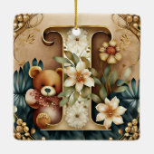 フローラテディベアーレターI セラミックオーナメント (裏面)