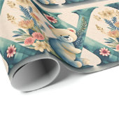 フローラテディベアーレターX ラッピングペーパー (ロールコーナー)