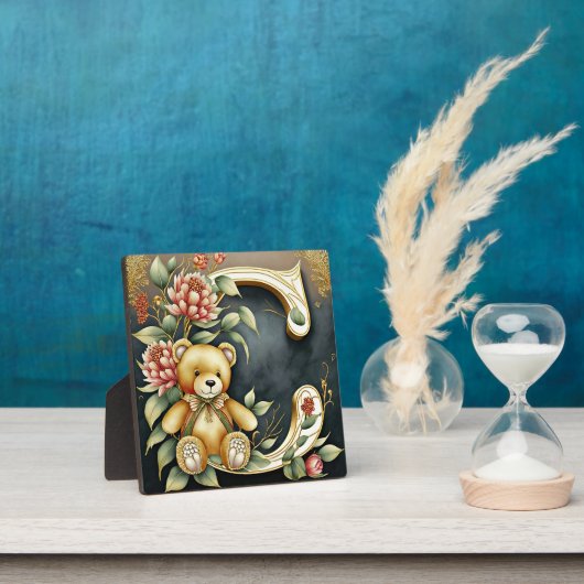 フローラテディベア文字C フォトプラーク (インサイチュ)