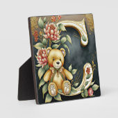 フローラテディベア文字C フォトプラーク (正面)