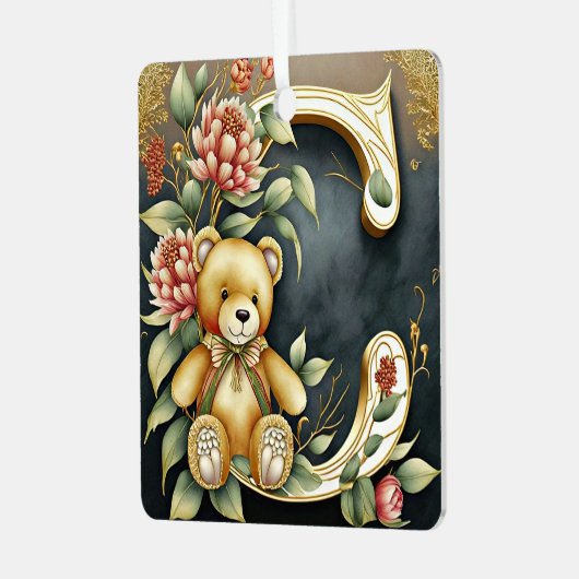 フローラテディベア文字C メタルオーナメント (正面左)