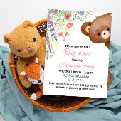 フローラテディベア赤ちゃんシャワー招待編集可能 招待状