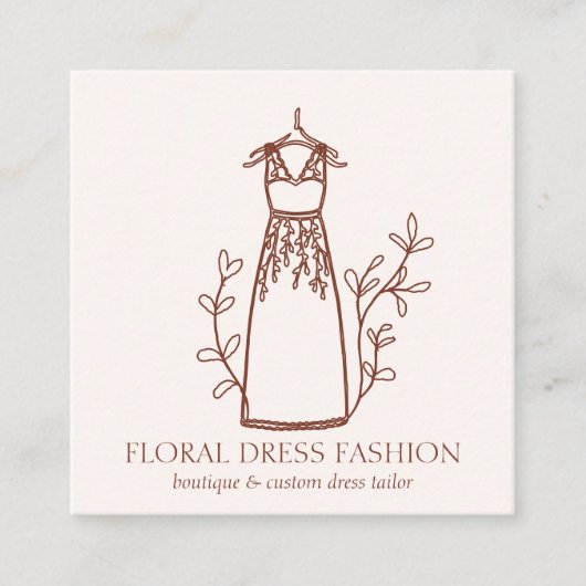 フローラテラコッタファッションドレスシーメストテーラー スクエア名刺 (正面)