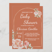 フローラテラコッタベビーシャワー招待状 招待状 (正面/裏面)