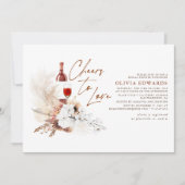 フローラテラコッタボホワインテイスティングブライダルシャワー 招待状 (正面)