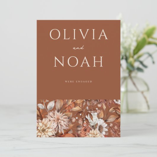フローラテラコッタ我々は婚約した発表カード 招待状 (スタンド正面)