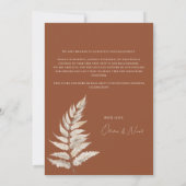 フローラテラコッタ我々は婚約した発表カード 招待状 (裏面)