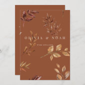 フローラテラコッタ我々は婚約した発表カード 案内状 (正面/裏面)